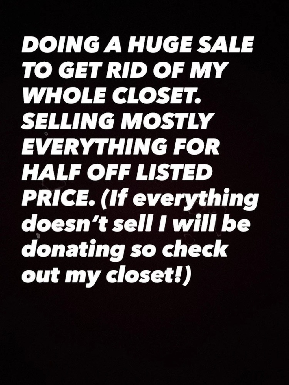 Closet Sale Announcement
